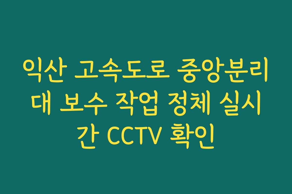 익산 고속도로 중앙분리대 보수 작업 정체 실시간 CCTV 확인