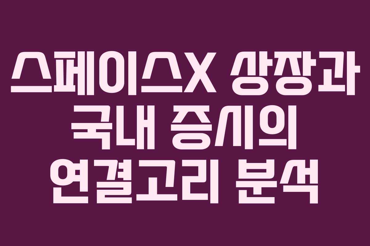 스페이스X 상장과 국내 증시의 연결고리 분석