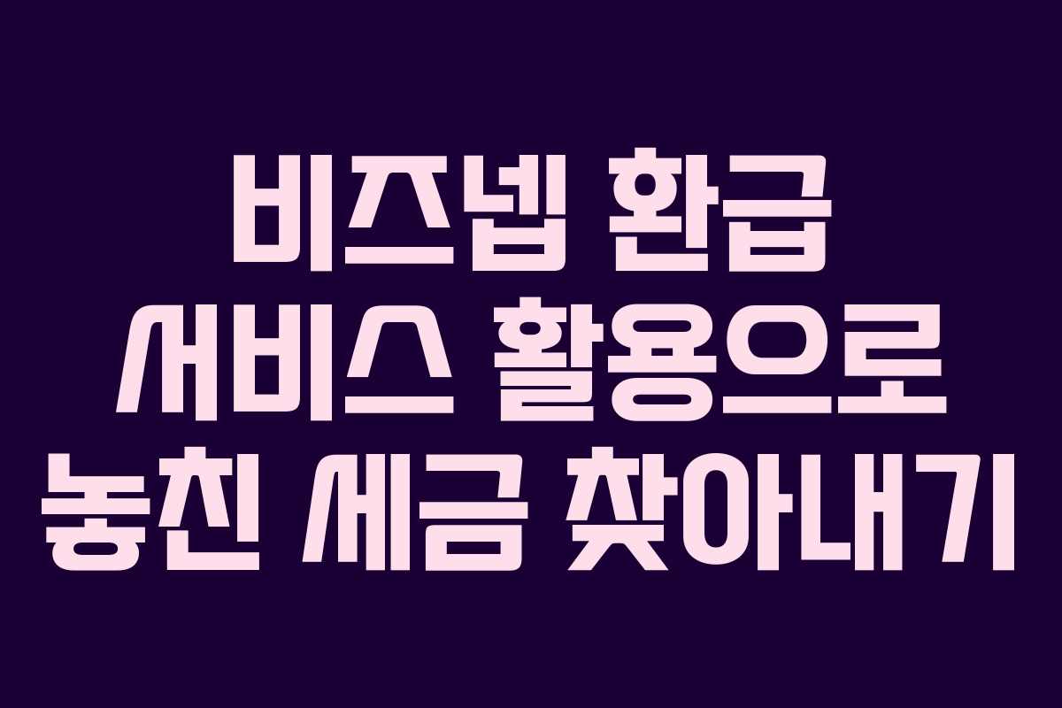 비즈넵 환급 서비스 활용으로 놓친 세금 찾아내기