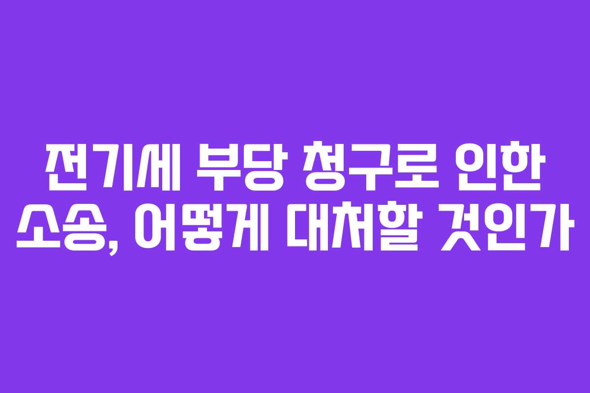 전기세 부당 청구로 인한 소송, 어떻게 대처할 것인가