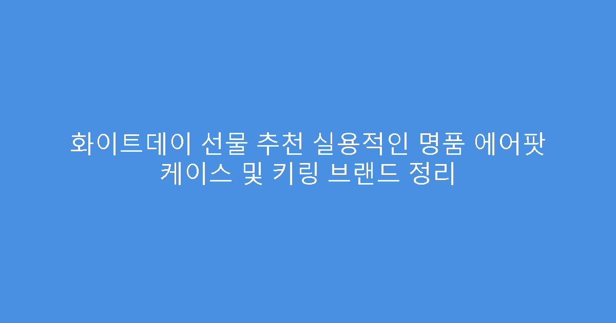 화이트데이 선물 추천 실용적인 명품 에어팟 케이스 및 키링 브랜드 정리