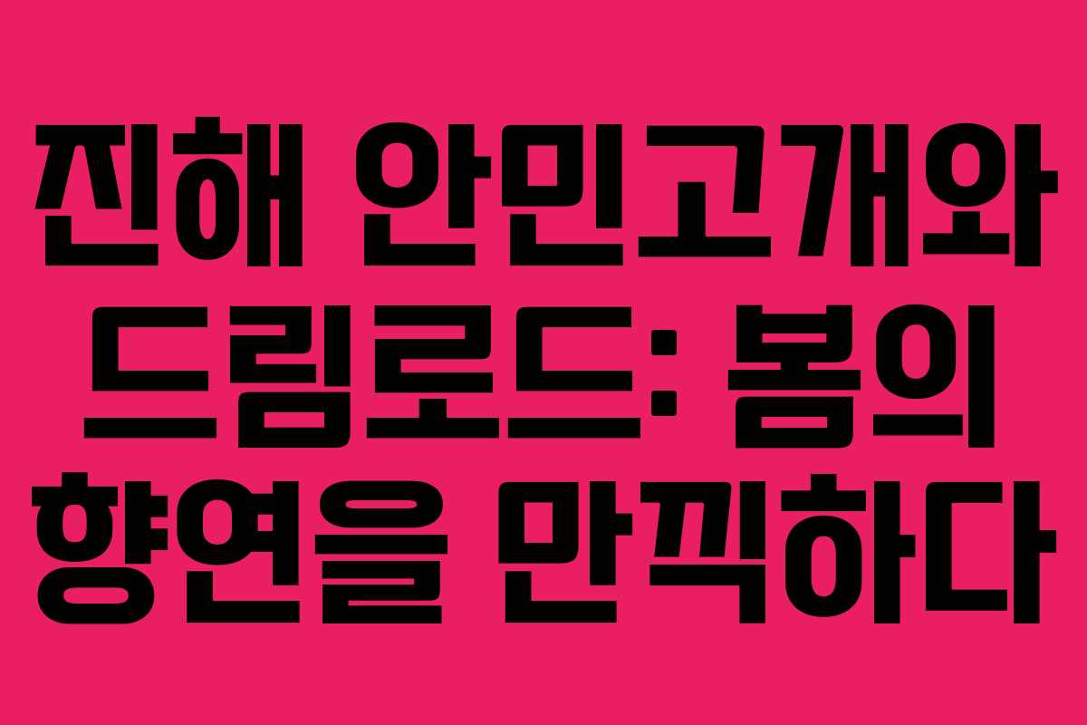 진해 안민고개와 드림로드: 봄의 향연을 만끽하다