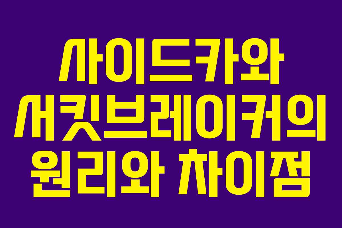 사이드카와 서킷브레이커의 원리와 차이점