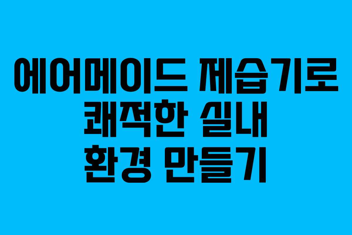 에어메이드 제습기로 쾌적한 실내 환경 만들기