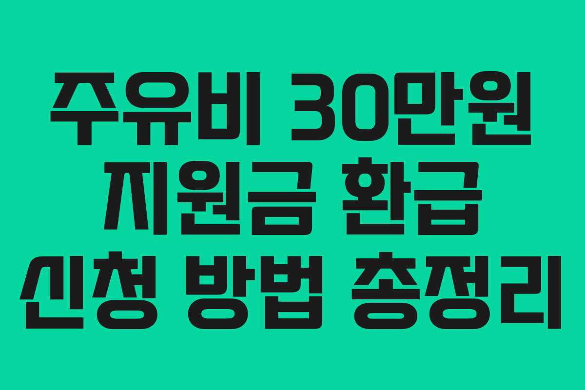 주유비 30만원 지원금 환급 신청 방법 총정리