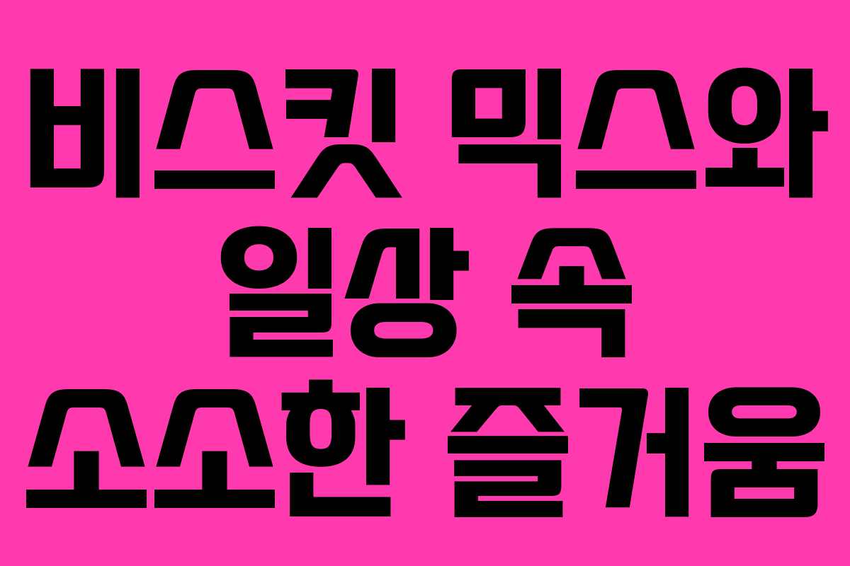 비스킷 믹스와 일상 속 소소한 즐거움