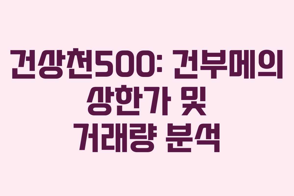 건상천500: 건부메의 상한가 및 거래량 분석