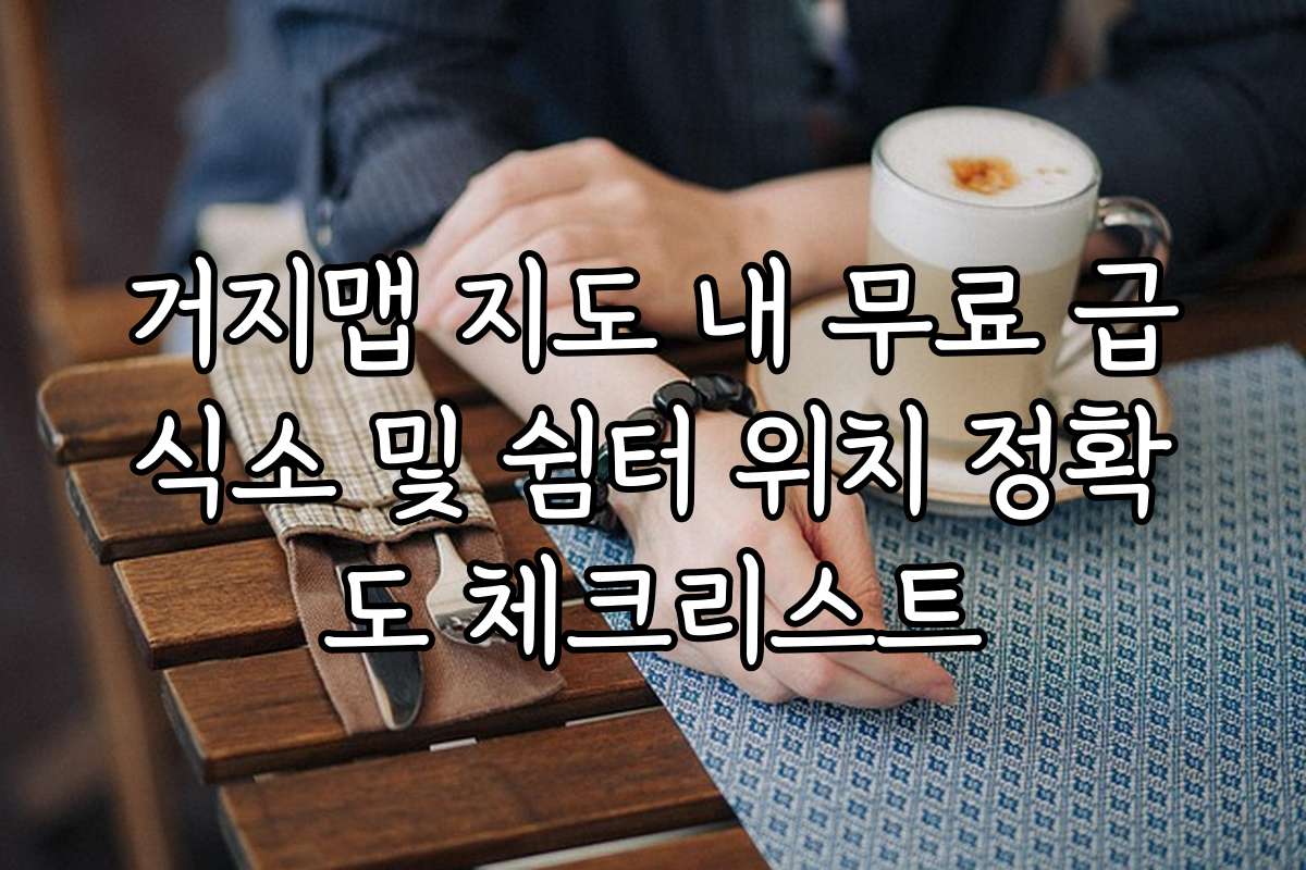 거지맵 지도 내 무료 급식소 및 쉼터 위치 정확도 체크리스트