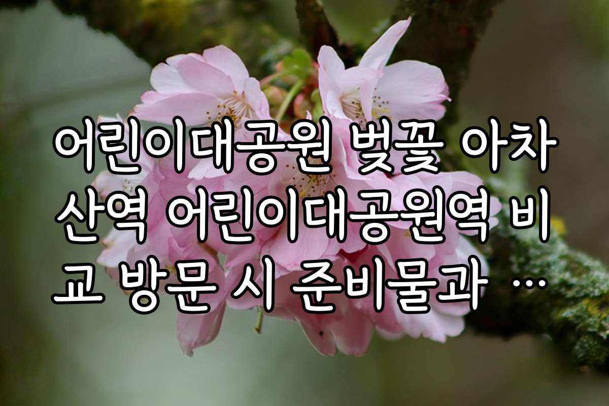 어린이대공원 벚꽃 아차산역 어린이대공원역 비교 방문 시 준비물과 체크리스트 안내