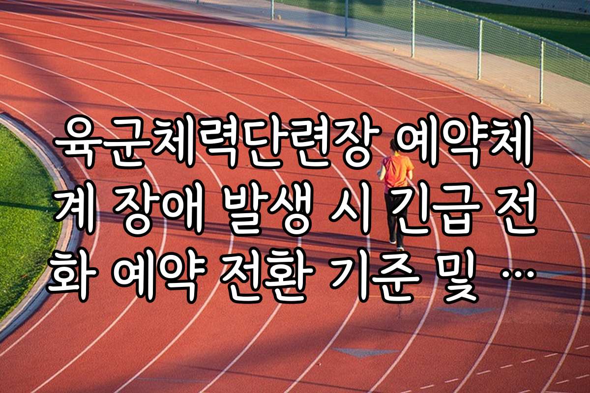 육군체력단련장 예약체계 장애 발생 시 긴급 전화 예약 전환 기준 및 절차