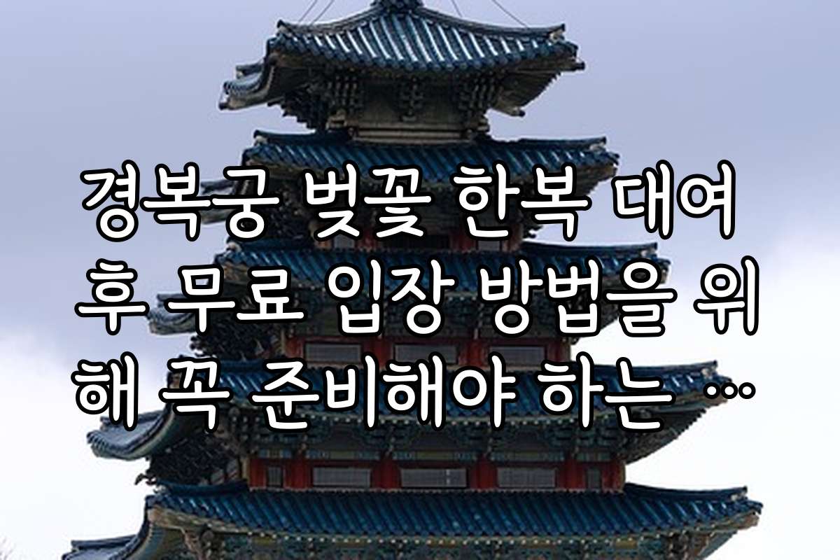 경복궁 벚꽃 한복 대여 후 무료 입장 방법을 위해 꼭 준비해야 하는 필수 체크리스트
