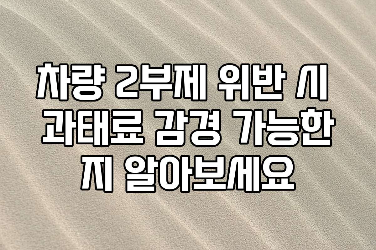 차량 2부제 위반 시 과태료 감경 가능한지 알아보세요