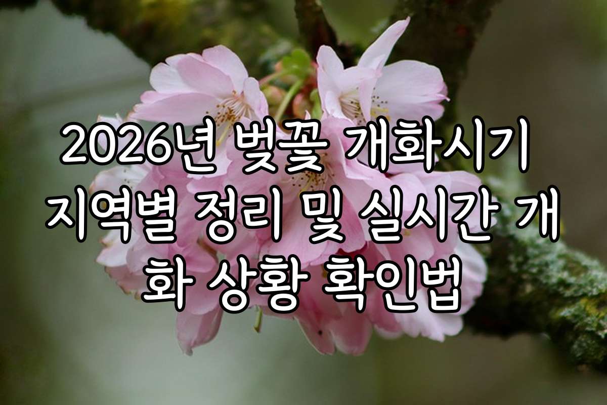 2026년 벚꽃 개화시기 지역별 정리 및 실시간 개화 상황 확인법
