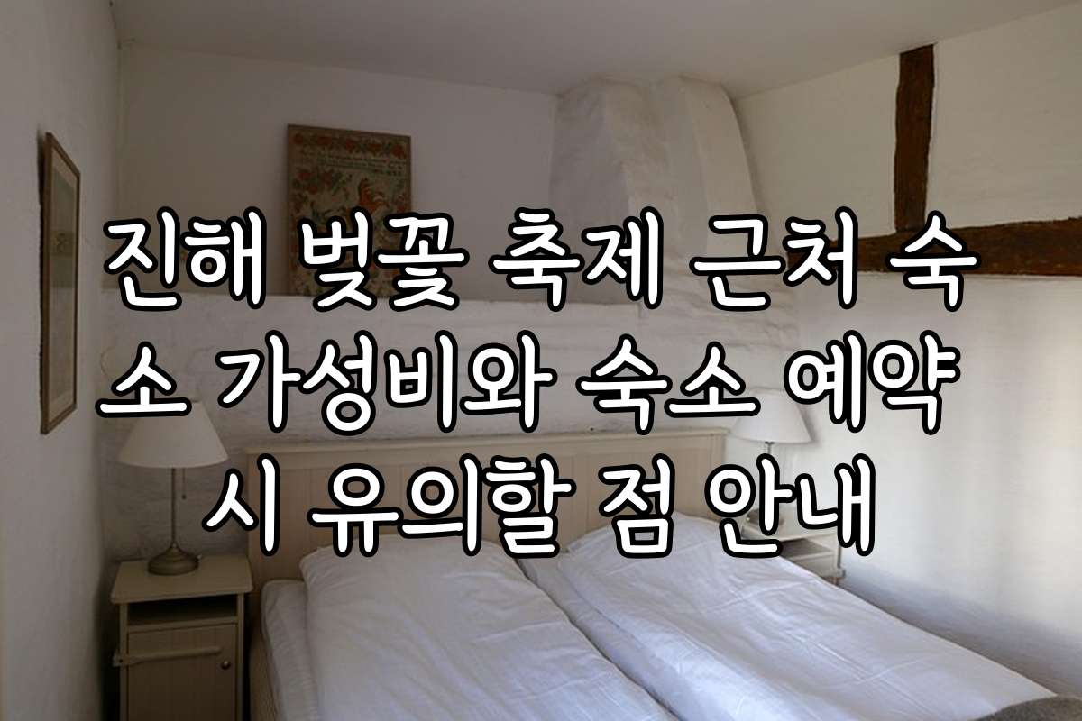 진해 벚꽃 축제 근처 숙소 가성비와 숙소 예약 시 유의할 점 안내