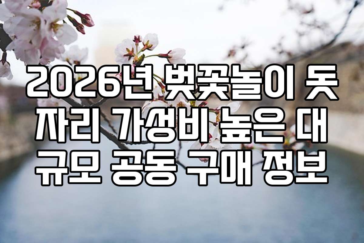 2026년 벚꽃놀이 돗자리 가성비 높은 대규모 공동 구매 정보