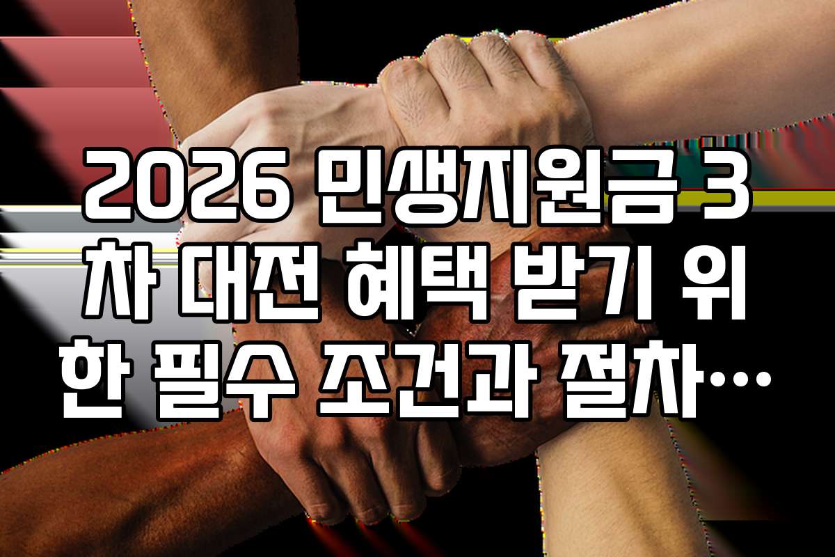 2026 민생지원금 3차 대전 혜택 받기 위한 필수 조건과 절차 안내