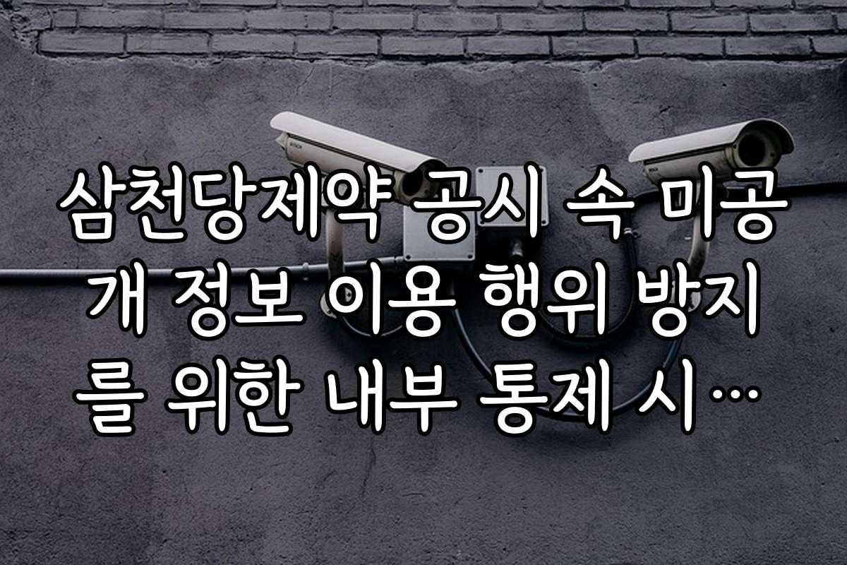 삼천당제약 공시 속 미공개 정보 이용 행위 방지를 위한 내부 통제 시스템 점검