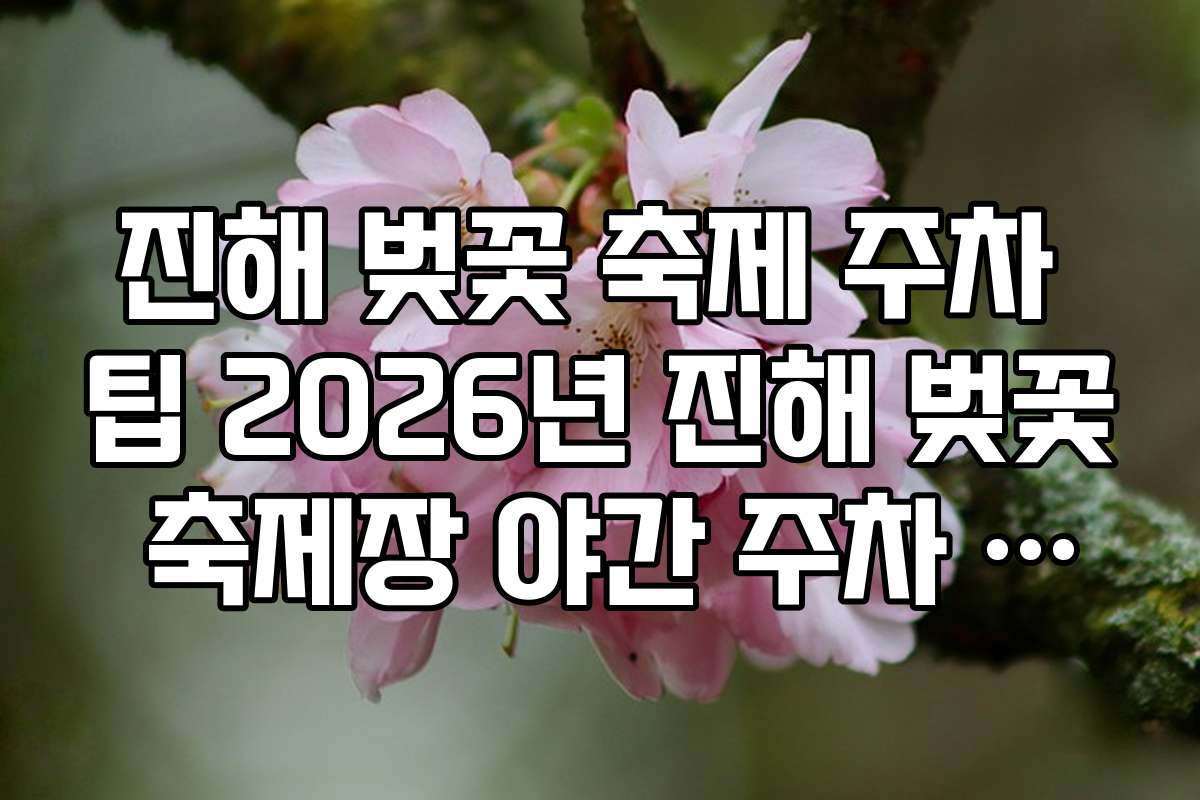 진해 벚꽃 축제 주차 팁 2026년 진해 벚꽃 축제장 야간 주차 혜택