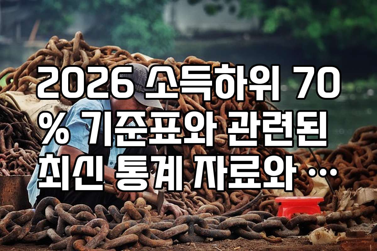 2026 소득하위 70% 기준표와 관련된 최신 통계 자료와 분석 보고서