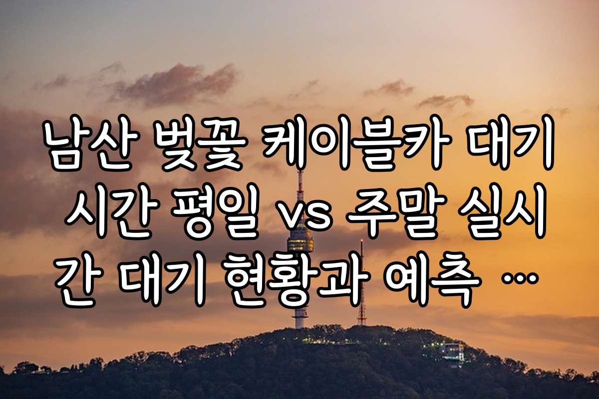 남산 벚꽃 케이블카 대기 시간 평일 vs 주말 실시간 대기 현황과 예측 정보를 확인하는 방법