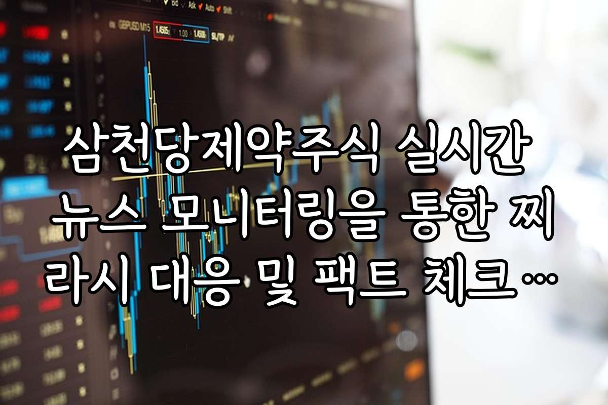 삼천당제약주식 실시간 뉴스 모니터링을 통한 찌라시 대응 및 팩트 체크 경로