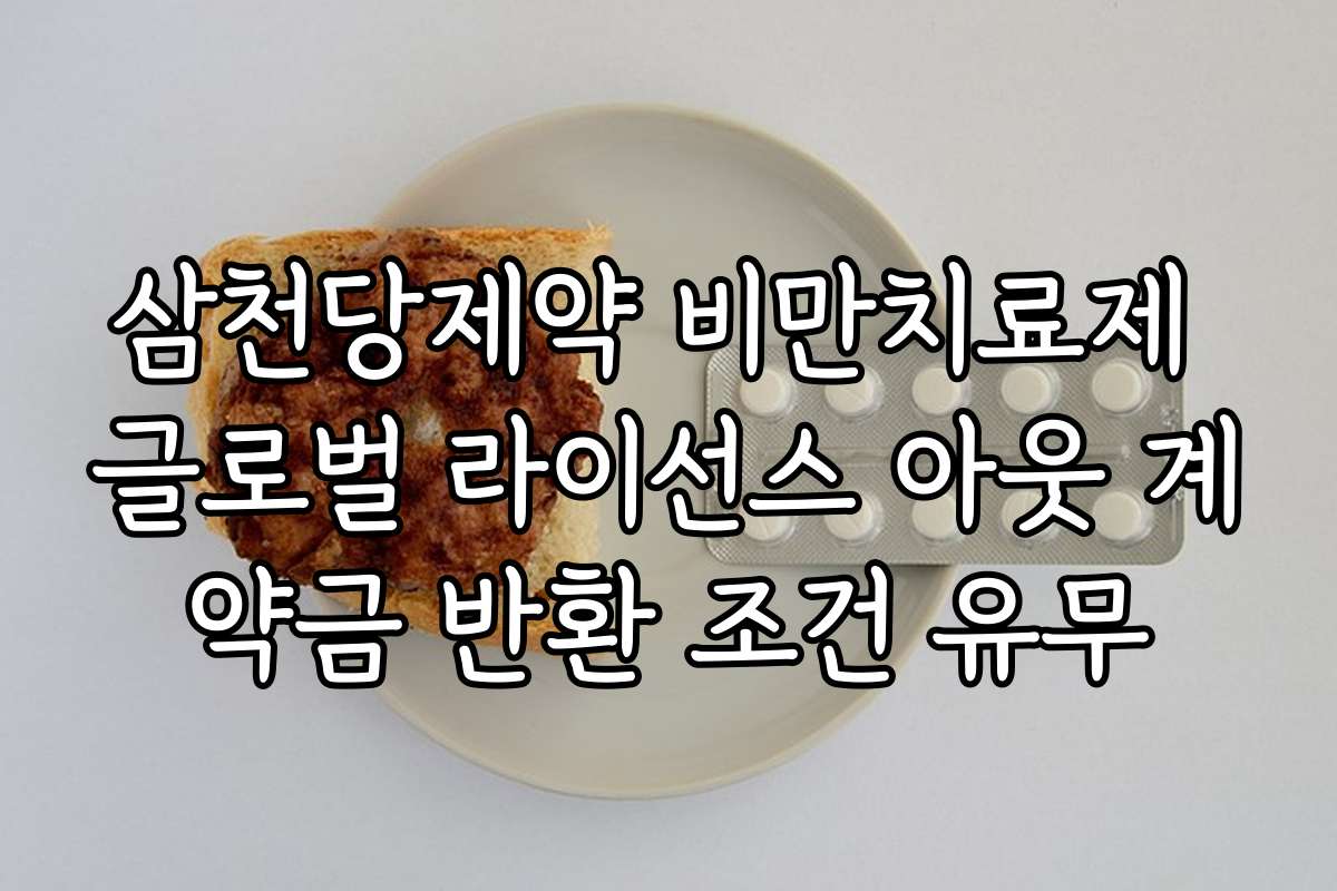 삼천당제약 비만치료제 글로벌 라이선스 아웃 계약금 반환 조건 유무