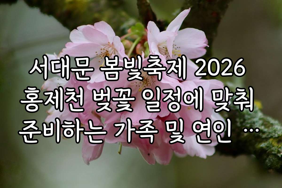 서대문 봄빛축제 2026 홍제천 벚꽃 일정에 맞춰 준비하는 가족 및 연인 방문 팁 공개