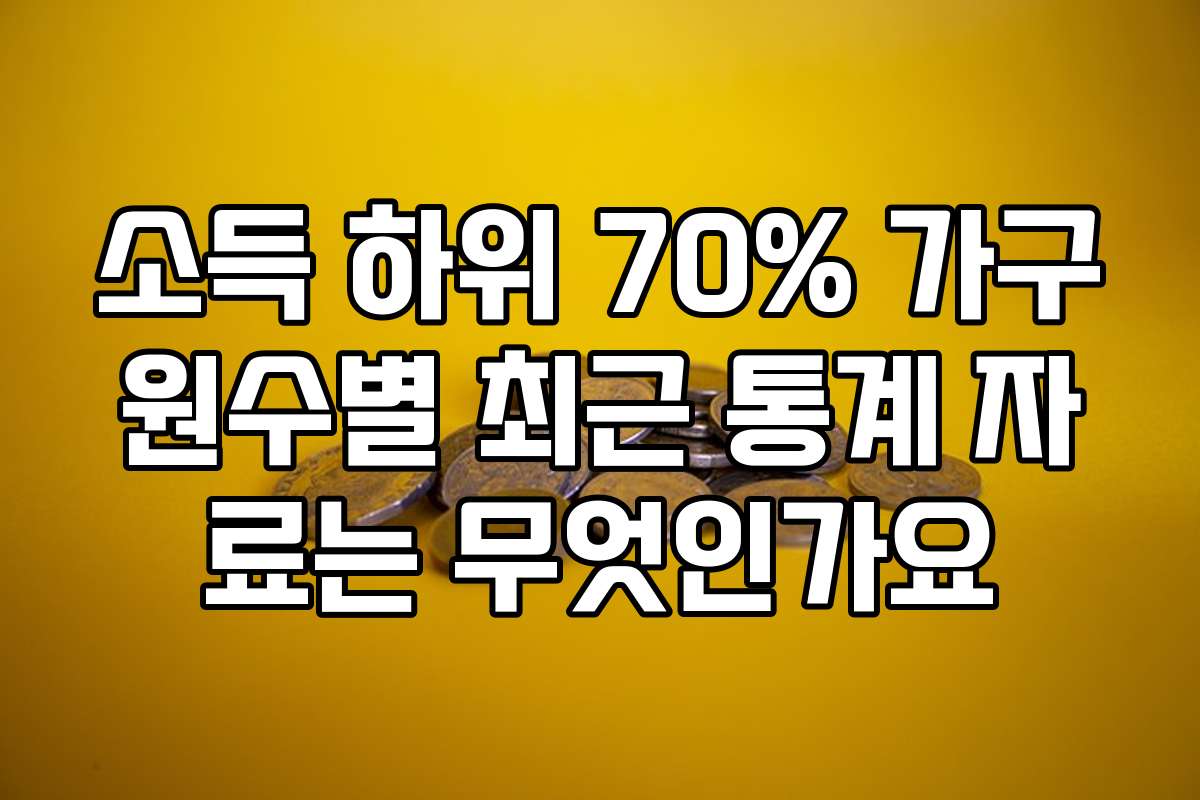 소득 하위 70% 가구원수별 최근 통계 자료는 무엇인가요