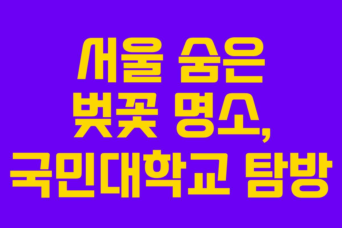 서울 숨은 벚꽃 명소, 국민대학교 탐방