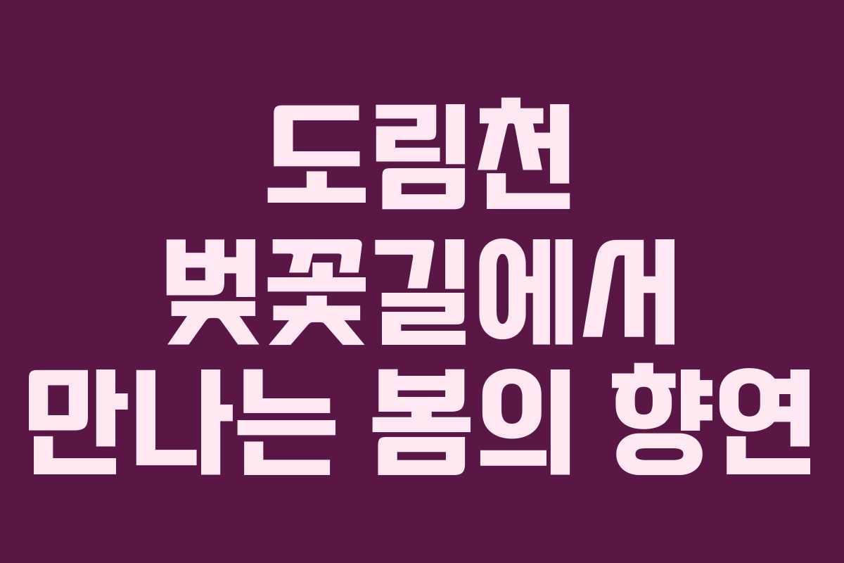 도림천 벚꽃길에서 만나는 봄의 향연