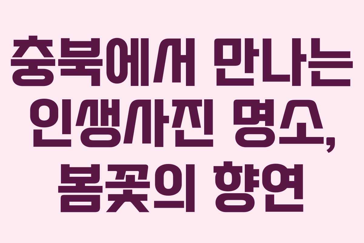 충북에서 만나는 인생사진 명소, 봄꽃의 향연