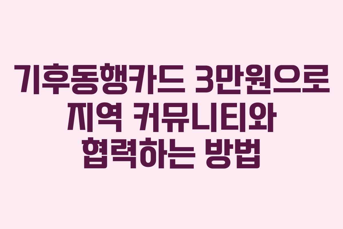기후동행카드-3만원으로-지역-커뮤니티와-협력하는-방법