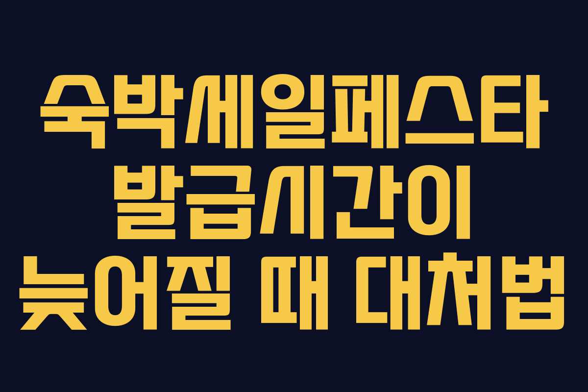 숙박세일페스타 발급시간이 늦어질 때 대처법