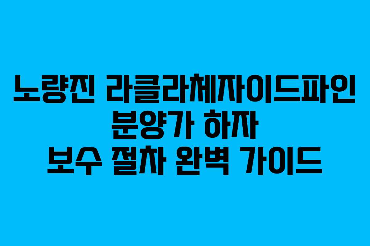 노량진-라클라체자이드파인-분양가-하자-보수-절차-완벽-가이드