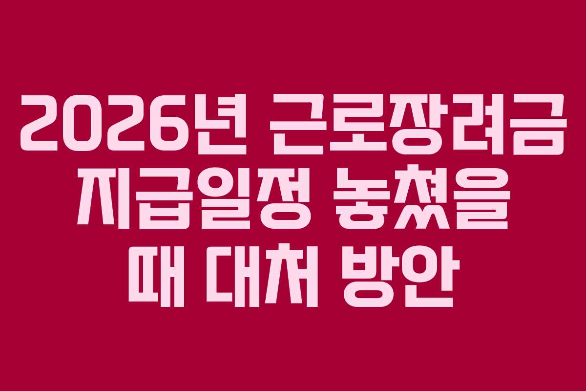 2026년-근로장려금-지급일정-놓쳤을-때-대처-방안