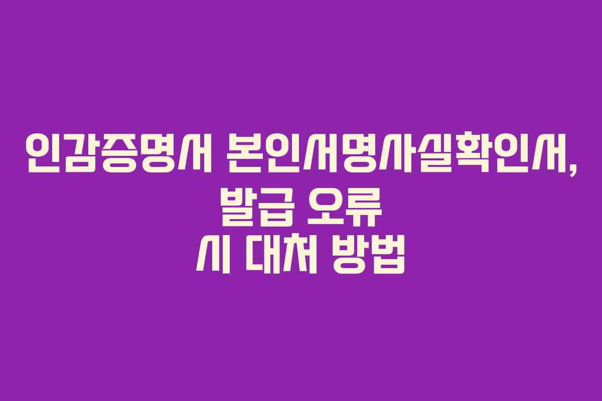 인감증명서 본인서명사실확인서, 발급 오류 시 대처 방법