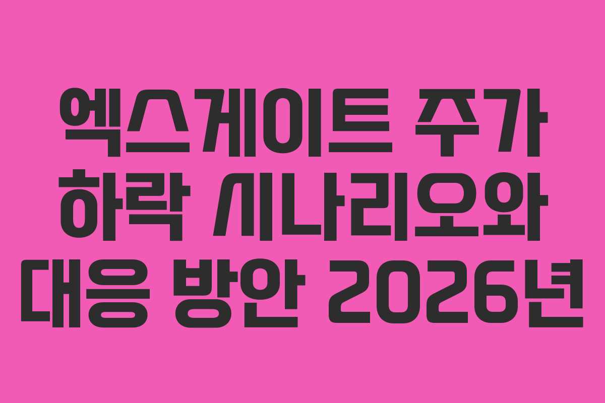 엑스게이트-주가-하락-시나리오와-대응-방안-2026년