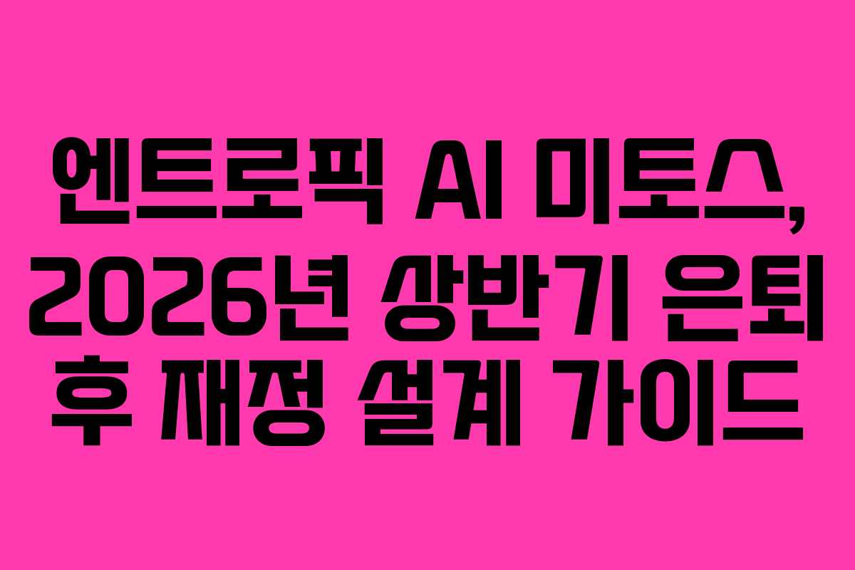 엔트로픽 AI 미토스, 2026년 상반기 은퇴 후 재정 설계 가이드