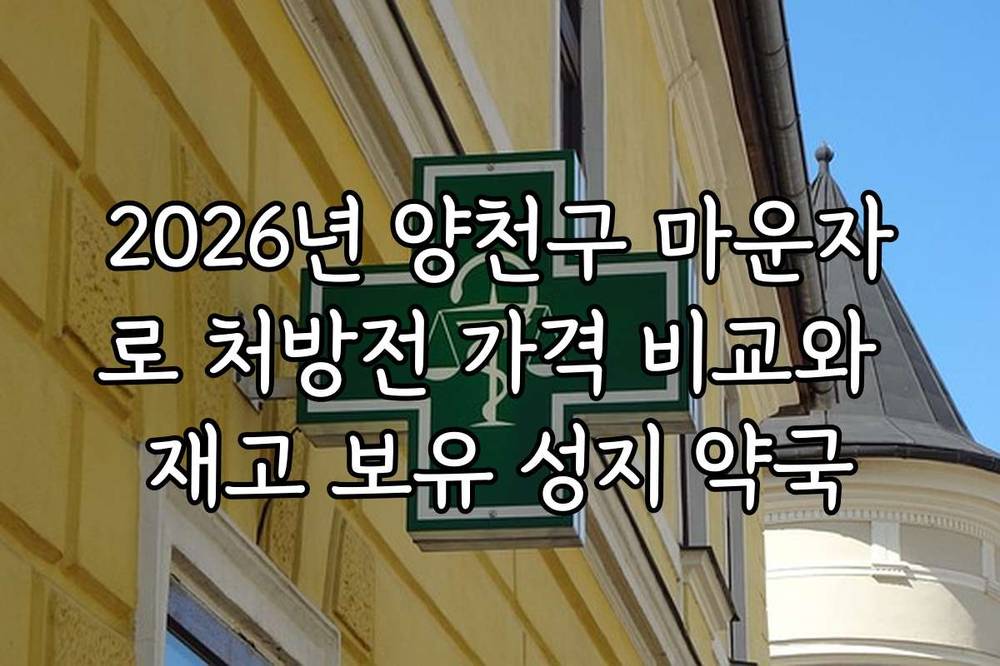 2026년 양천구 마운자로 처방전 가격 비교와 재고 보유 성지 약국