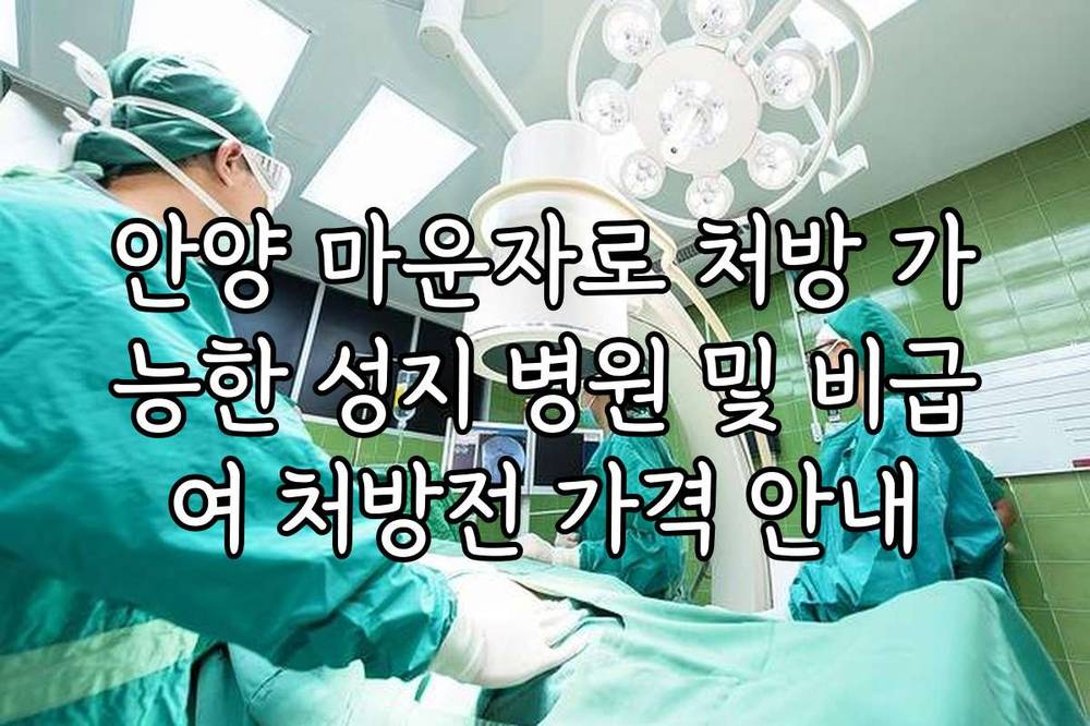 안양 마운자로 처방 가능한 성지 병원 및 비급여 처방전 가격 안내