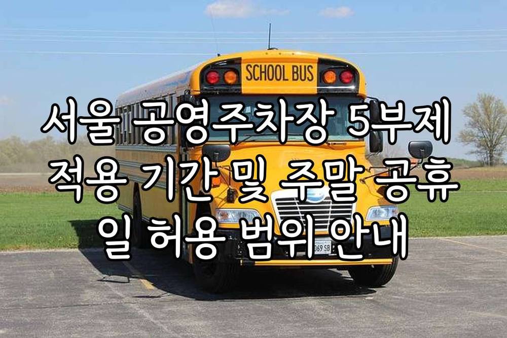 서울 공영주차장 5부제 적용 기간 및 주말 공휴일 허용 범위 안내