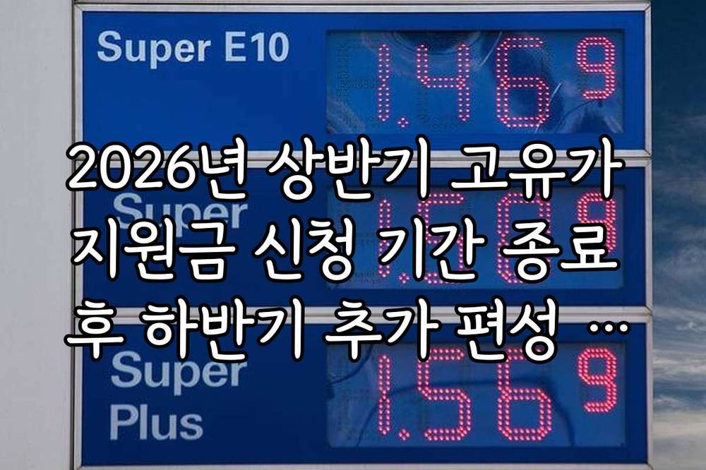 2026년 상반기 고유가 지원금 신청 기간 종료 후 하반기 추가 편성 전망