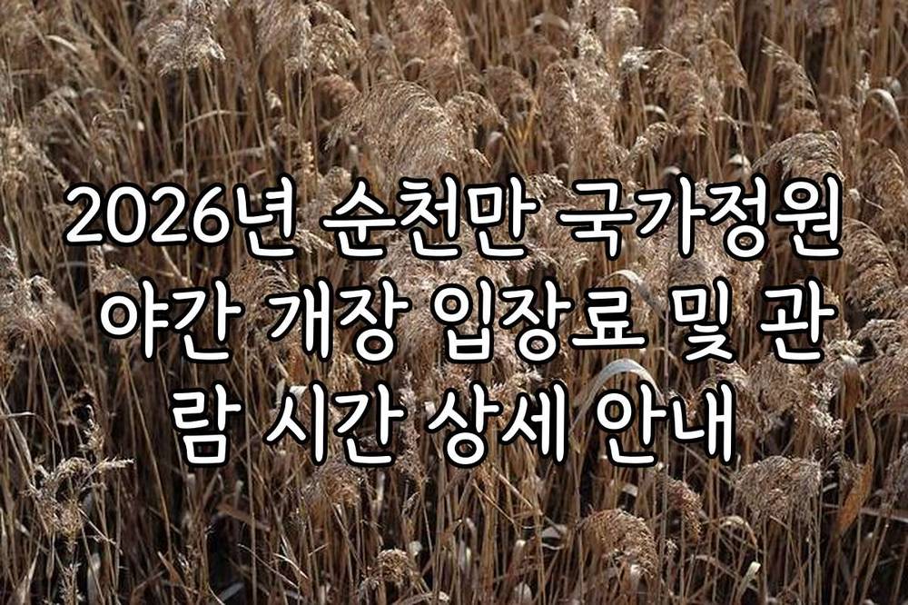 2026년 순천만 국가정원 야간 개장 입장료 및 관람 시간 상세 안내
