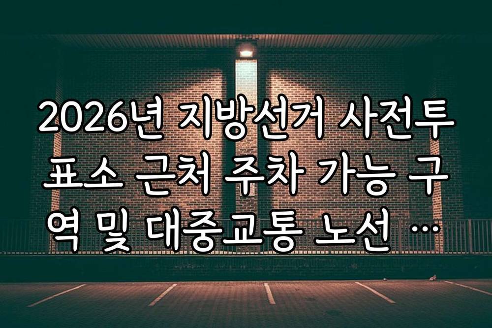 2026년 지방선거 사전투표소 근처 주차 가능 구역 및 대중교통 노선 정리