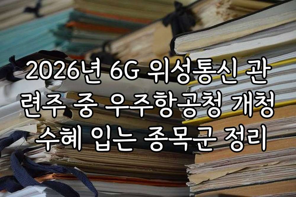 2026년 6G 위성통신 관련주 중 우주항공청 개청 수혜 입는 종목군 정리