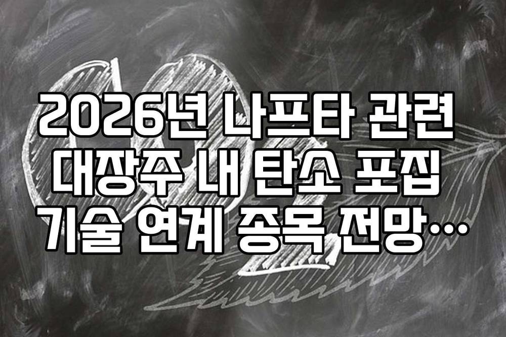 2026년 나프타 관련 대장주 내 탄소 포집 기술 연계 종목 전망 가이드