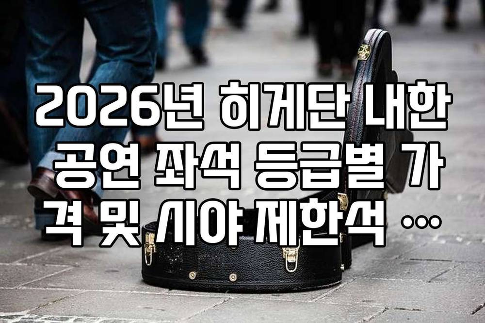 2026년 히게단 내한 공연 좌석 등급별 가격 및 시야 제한석 가이드