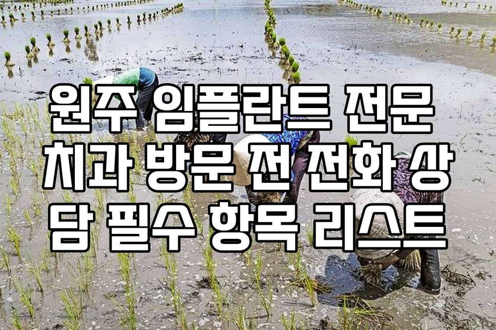 원주 임플란트 전문 치과 방문 전 전화 상담 필수 항목 리스트