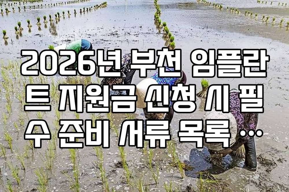 2026년 부천 임플란트 지원금 신청 시 필수 준비 서류 목록 가이드