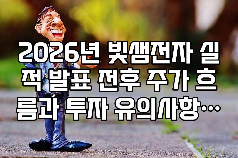 2026년 빛샘전자 실적 발표 전후 주가 흐름과 투자 유의사항 정리